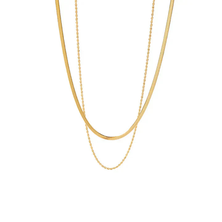 Gold Statement Necklace | Juliana Solvia Layered Chain Jewelry