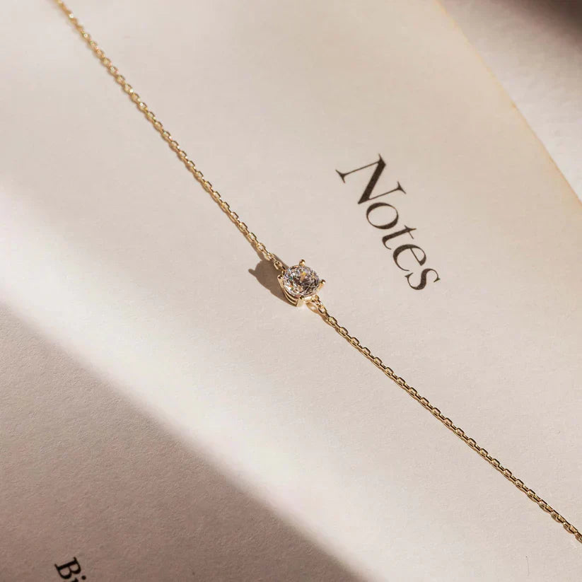 Moissanite Gold Bracelet | Delicate Everyday Jewelry for Women