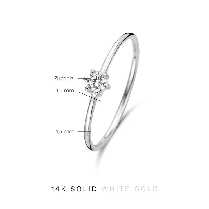 White Gold Ring - Abella Maris Elegant Statement Ring