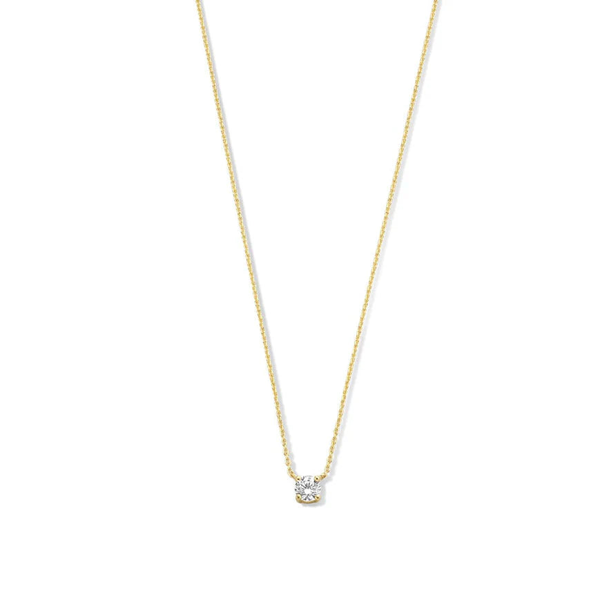Moissanite Pendant Necklace in Gold | Delicate Layering Necklace