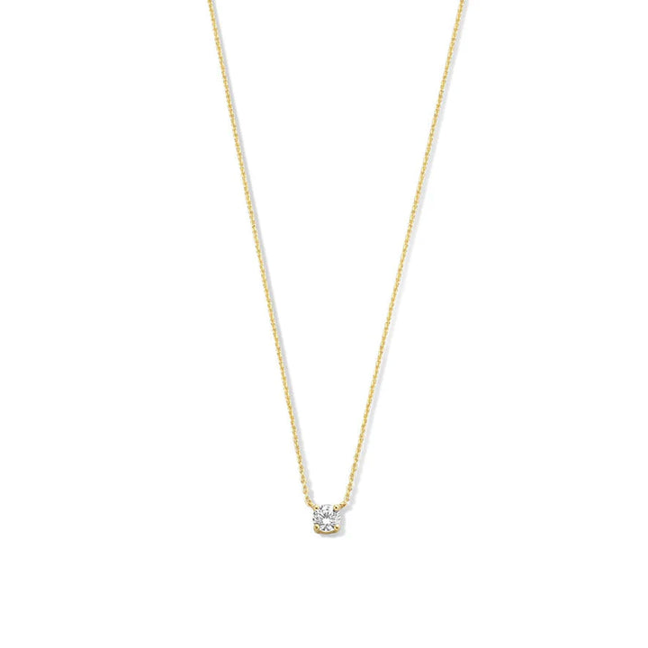 Moissanite Pendant Necklace in Gold | Delicate Layering Necklace
