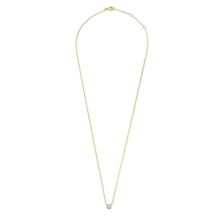 Moissanite Pendant Necklace in Gold | Delicate Layering Necklace
