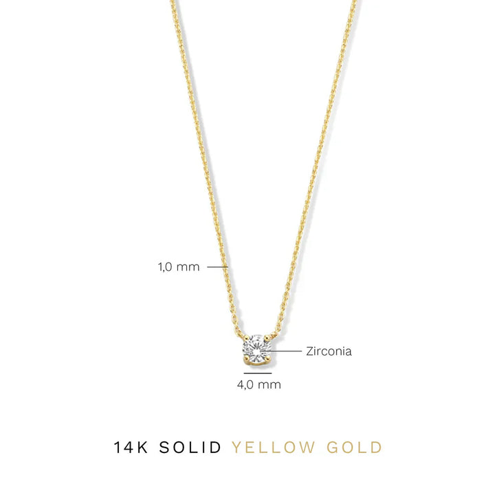 Moissanite Pendant Necklace in Gold | Delicate Layering Necklace