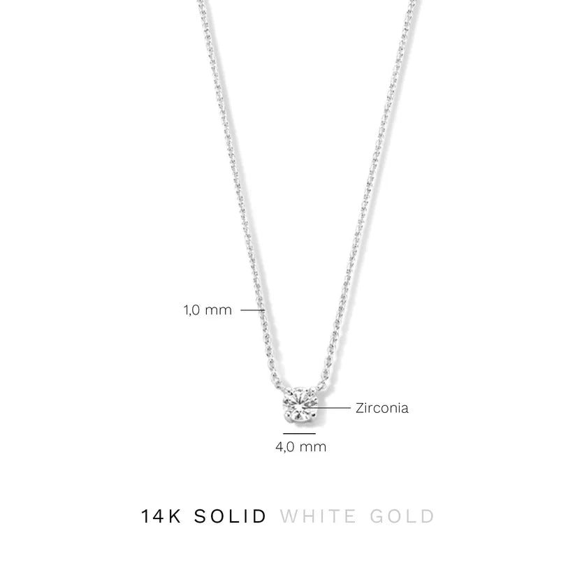 Stone Pendant Necklace in White Gold | Elegant Everyday Jewelry