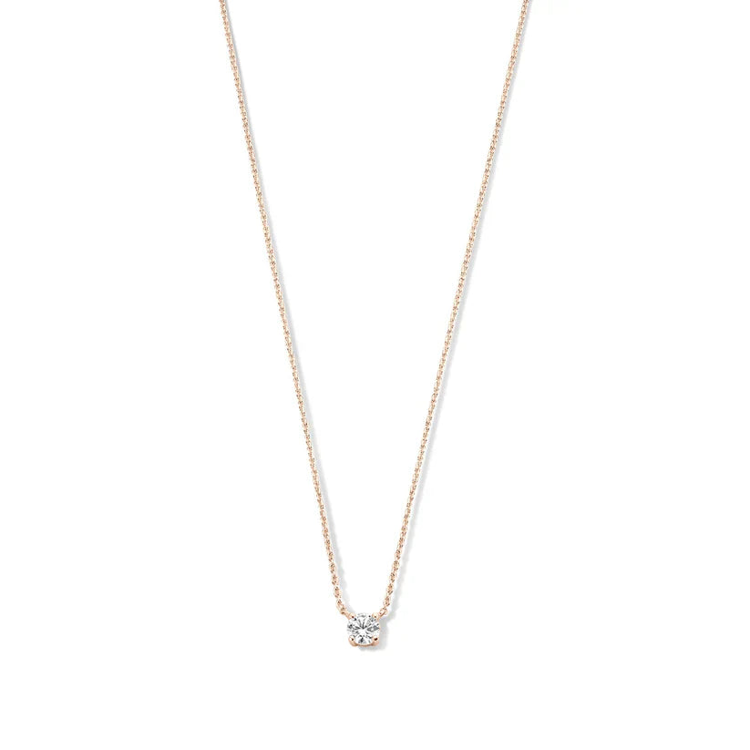 Moissanite Pendant Necklace in Gold | Delicate Layering Necklace