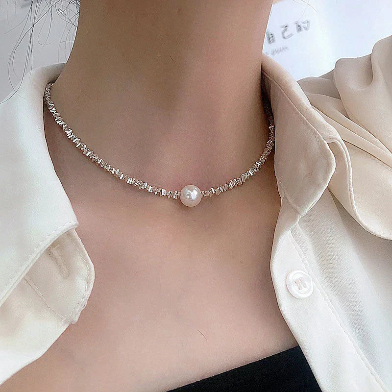 Pearl Necklace White Gold | Classic Layering Jewelry