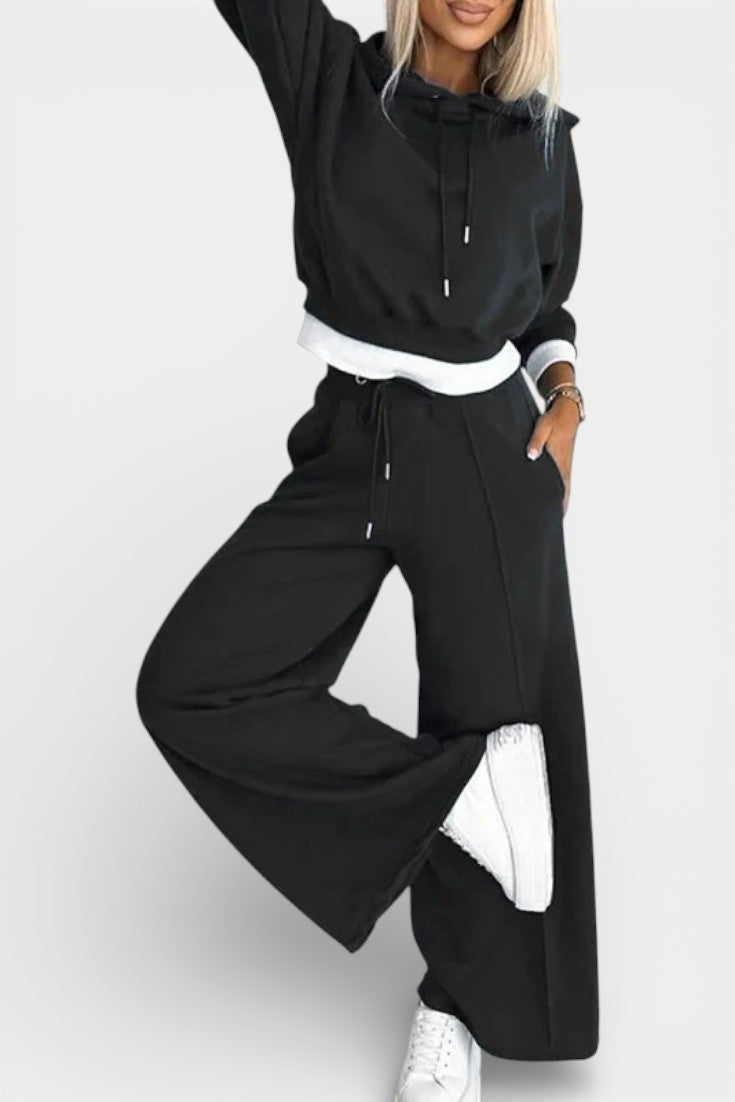 Oversized Hoodie and High Waisted Pants Set - Comfortable Lounge Set