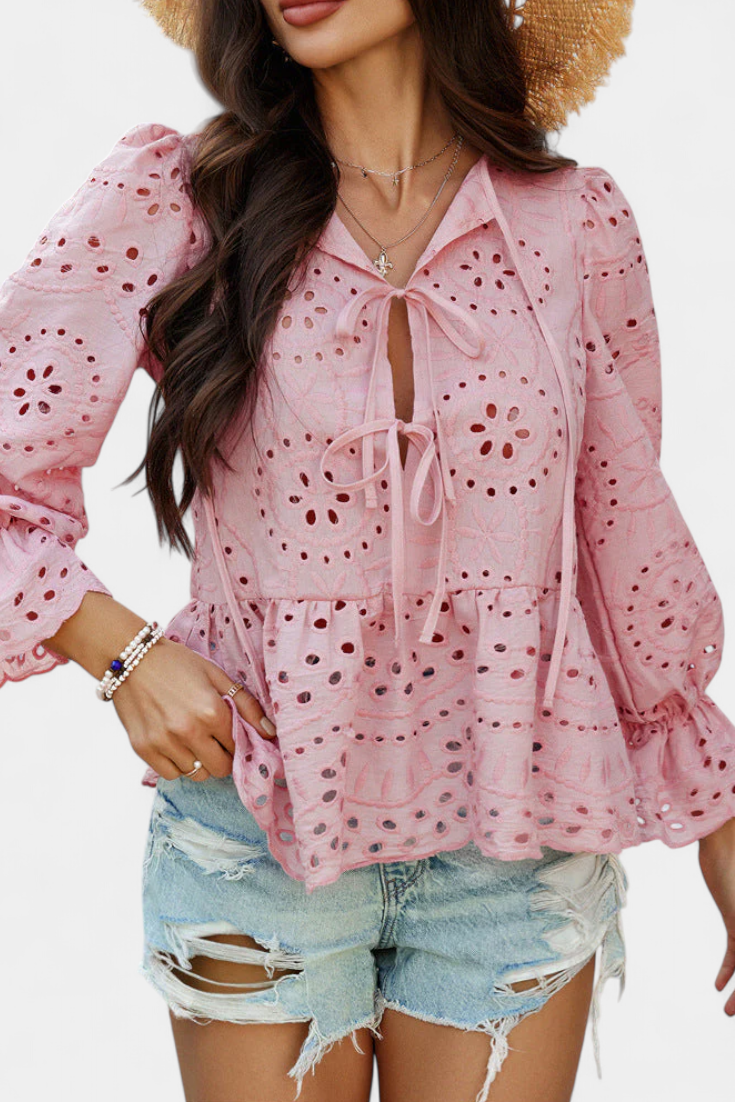 Bohemian Lace Top for Women - Loose Fit Romantic Blouse