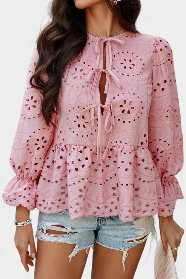 Bohemian Lace Top for Women - Loose Fit Romantic Blouse