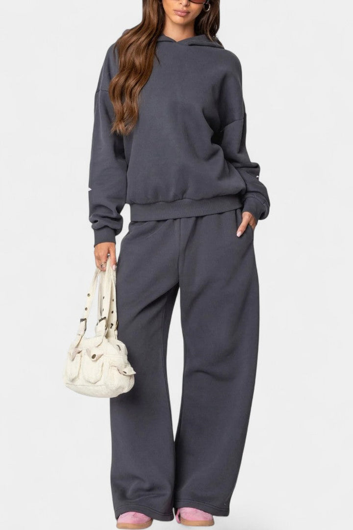Relaxed Hoodie and Trouser Set for Women - Comfortable Lounge Wear