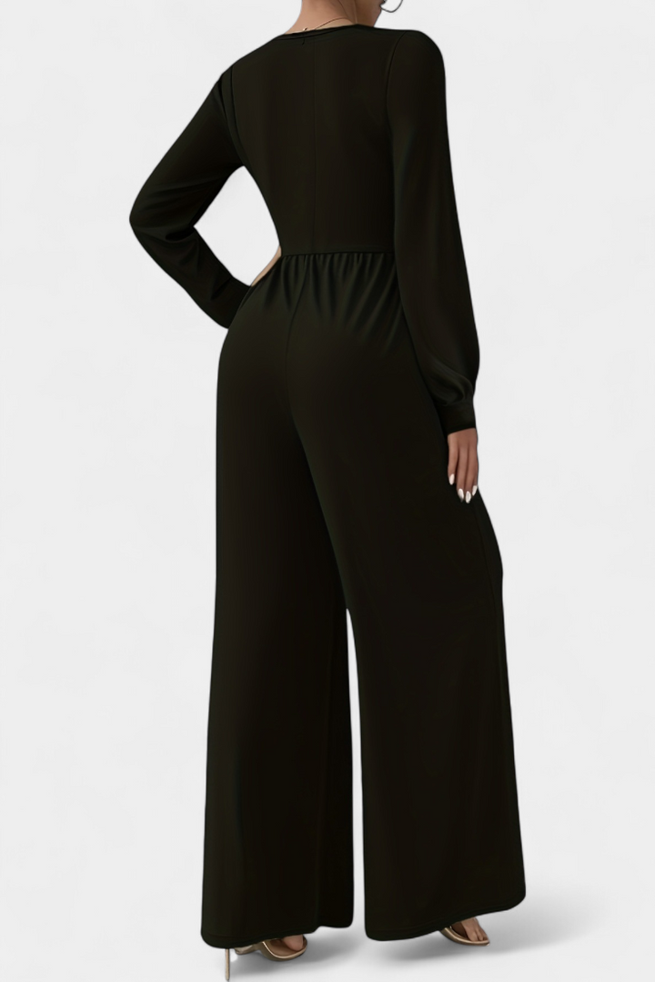 Tailored V-Neck Jumpsuit with Structured Jacket for Women