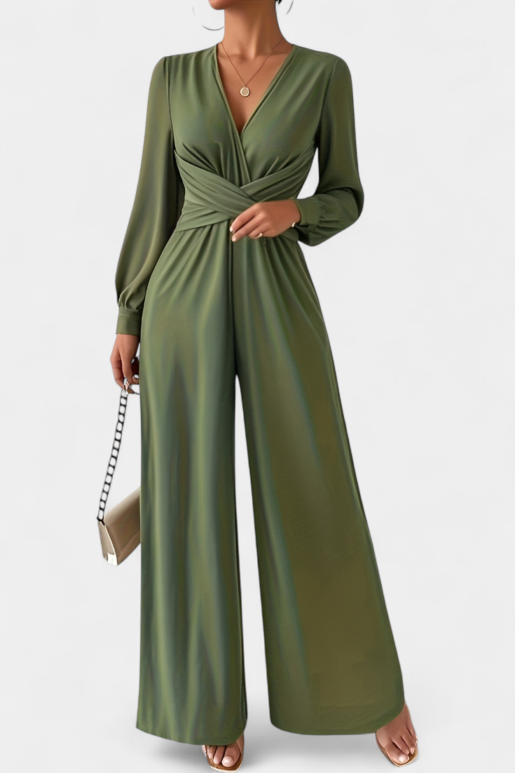 Tailored V-Neck Jumpsuit with Structured Jacket for Women