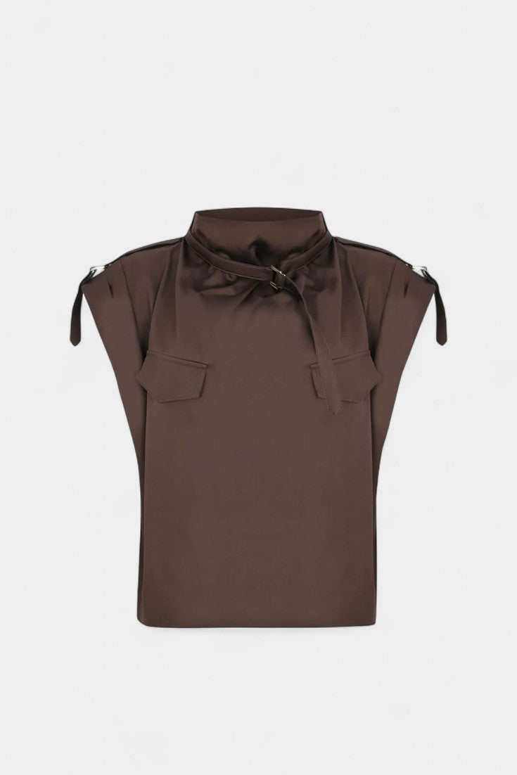 Belted Jumpsuit with Ruffled Collar and Straight Leg