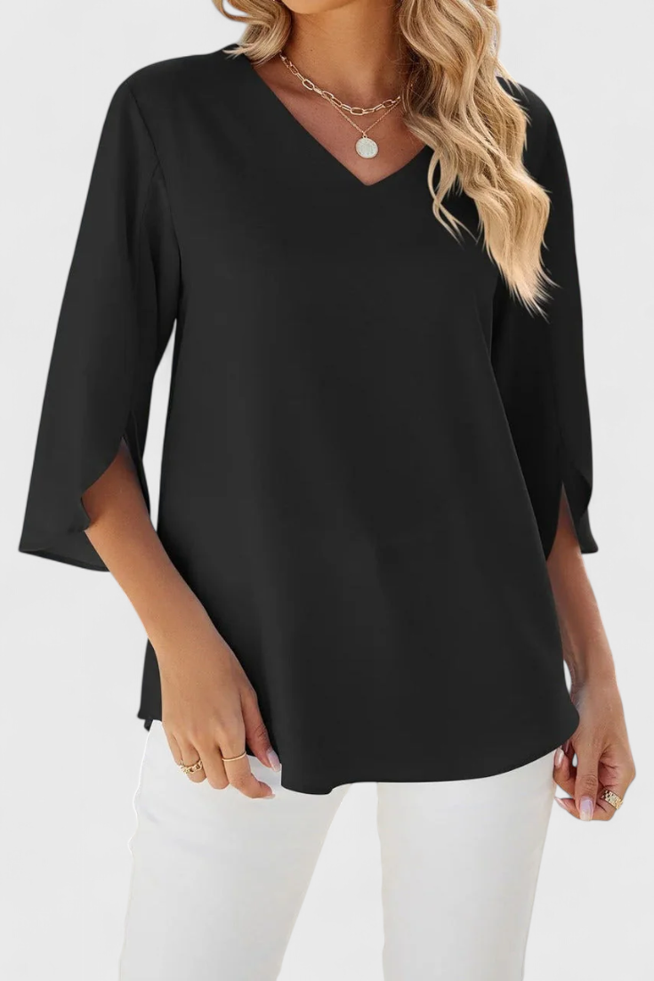 Lightweight Flared Blouse - Soft Breathable Top for Everyday Wear