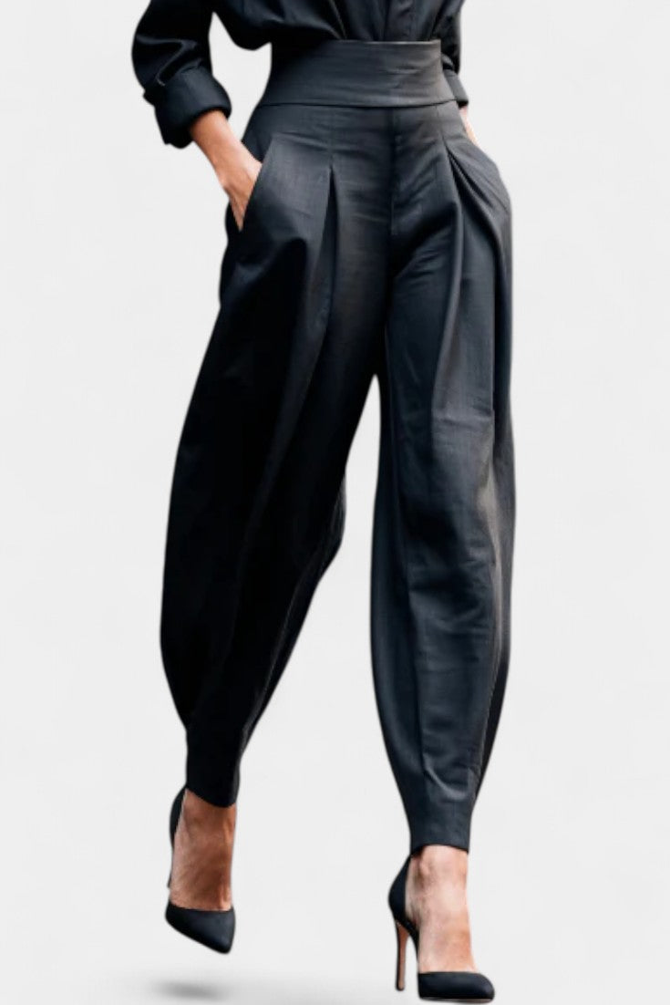 Button Up Shirt and Pleated Trouser Set for Women