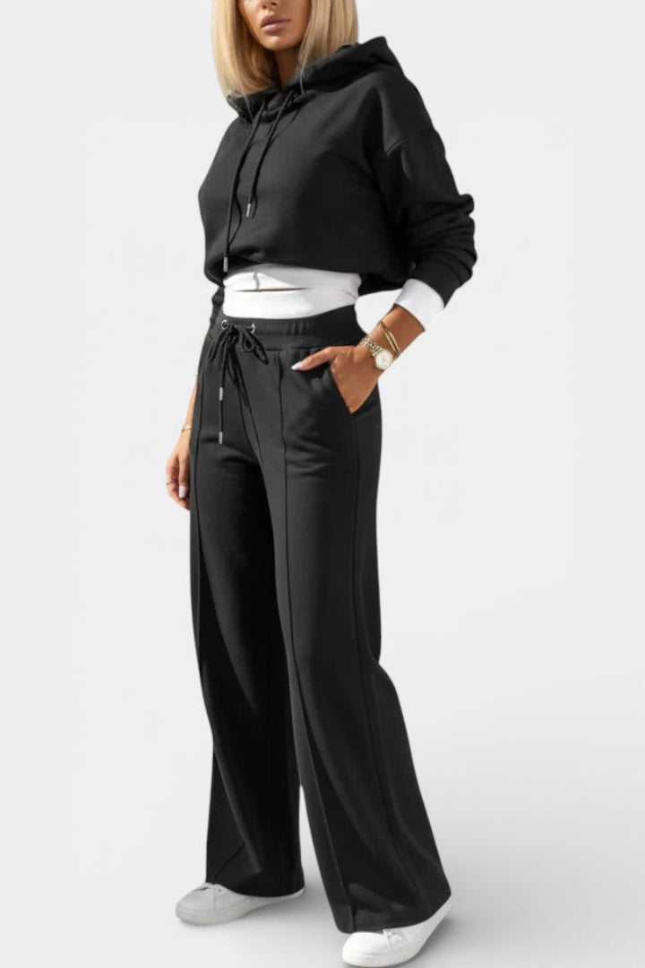 Oversized Hoodie and High Waisted Pants Set - Comfortable Lounge Set