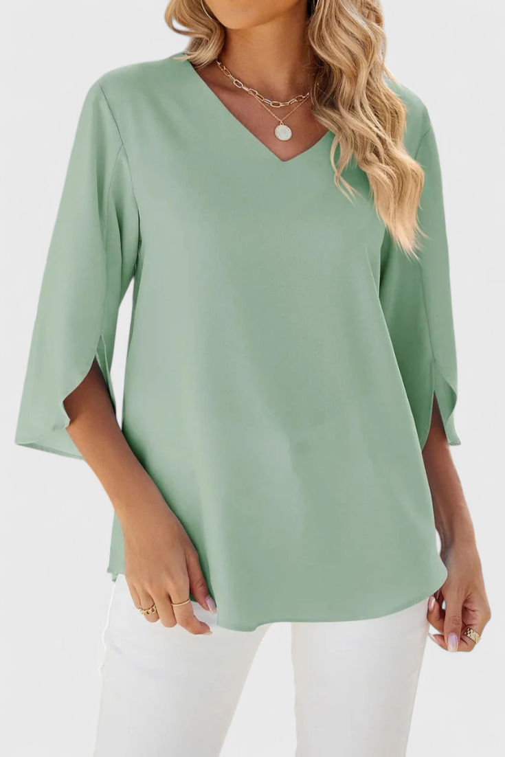 Lightweight Flared Blouse - Soft Breathable Top for Everyday Wear