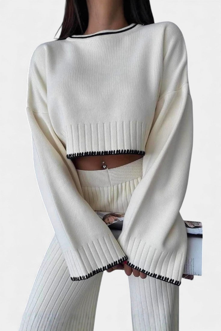 Minimalist Knit Two Piece Set - Relaxed Lounge Coordinates