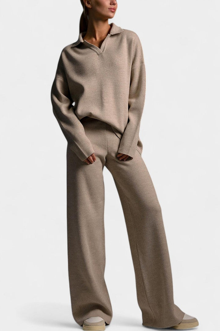 Two Piece Knit Set for Women - Soft Elegant Sweater Outfit
