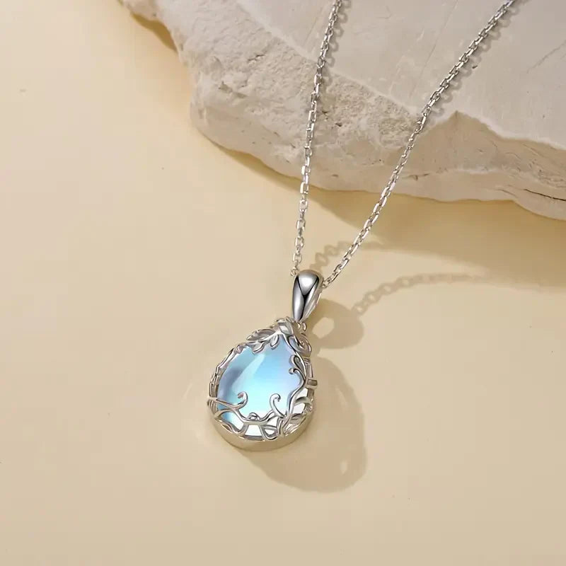Pendant Necklace White Gold | Moonlit Glacier Statement Jewelry