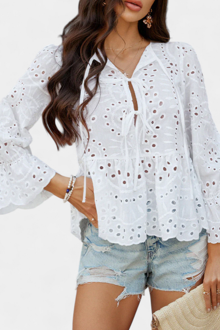 Bohemian Lace Top for Women - Loose Fit Romantic Blouse