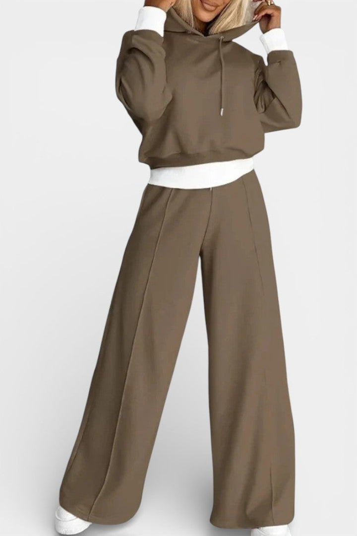 Oversized Hoodie and High Waisted Pants Set - Comfortable Lounge Set