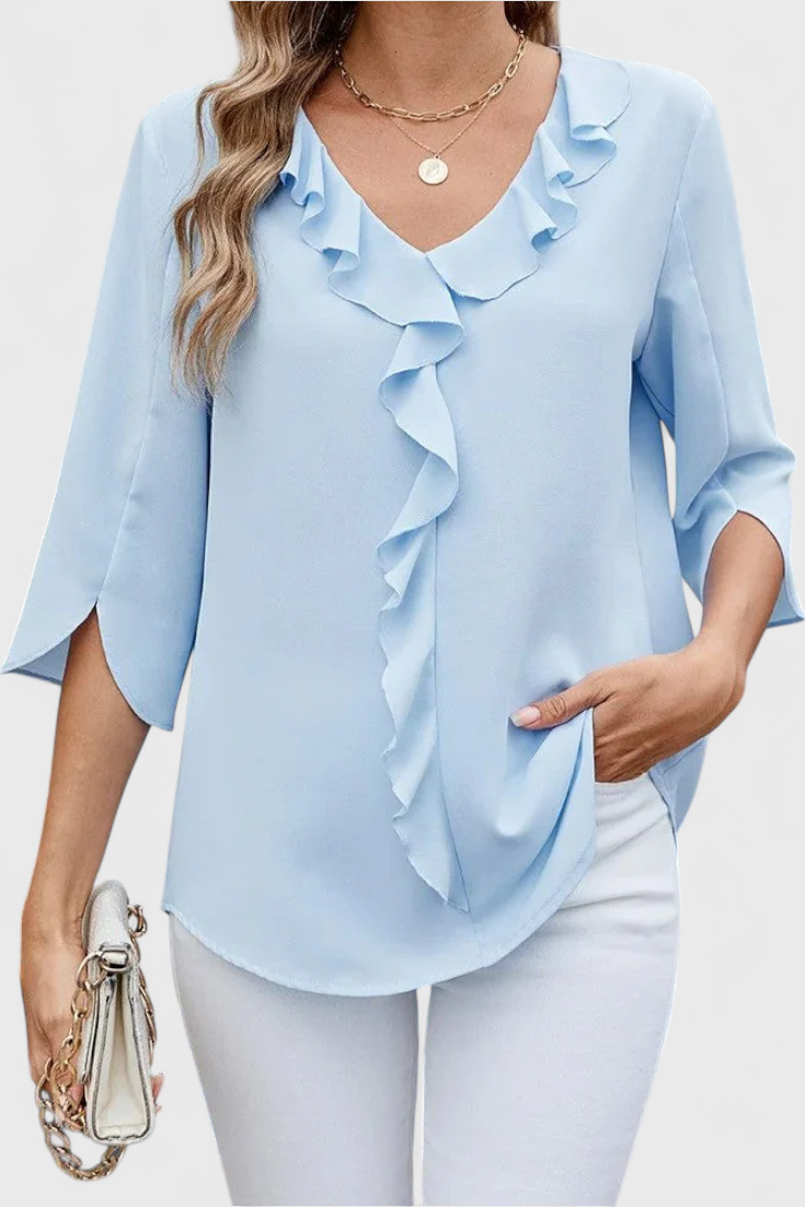 Flared Blouse for Women Lightweight Soft Fabric Elegant Top