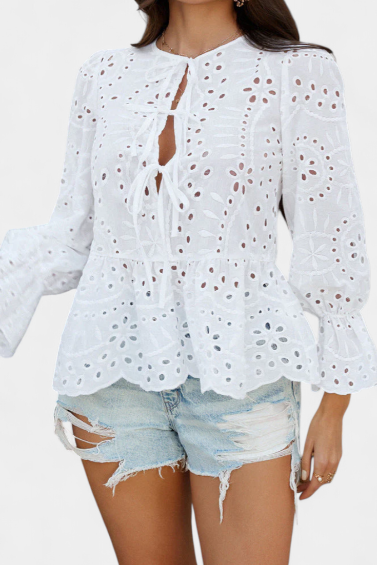 Bohemian Lace Top for Women - Loose Fit Romantic Blouse