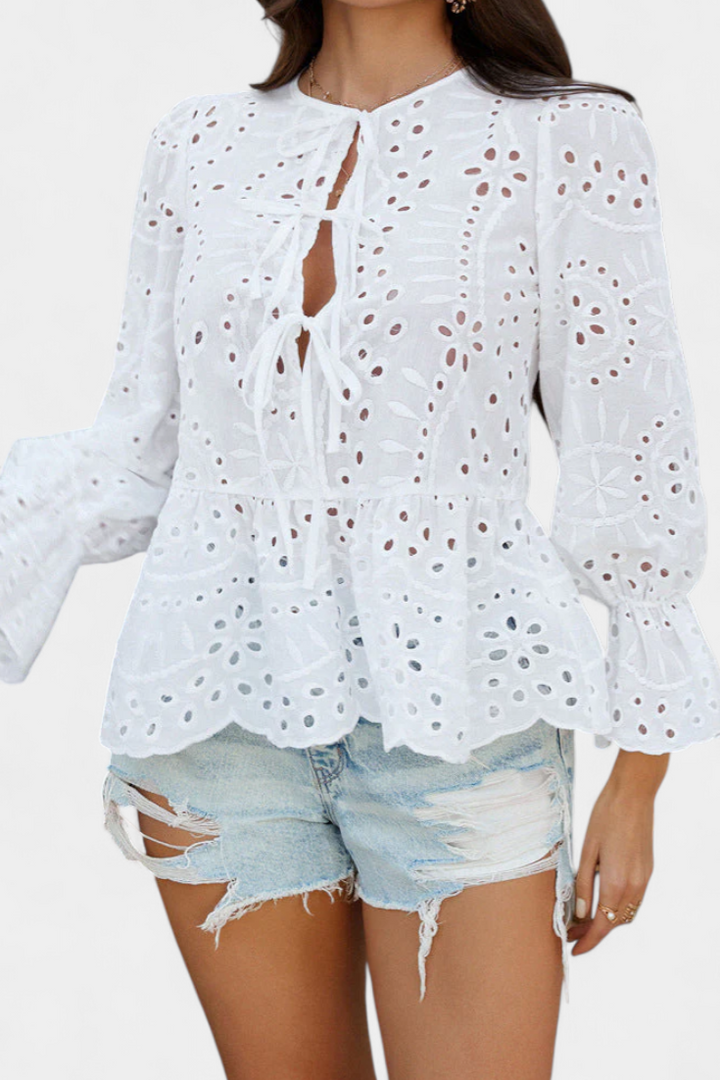 Bohemian Lace Top for Women - Loose Fit Romantic Blouse