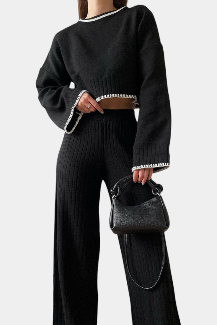 Minimalist Knit Two Piece Set - Relaxed Lounge Coordinates