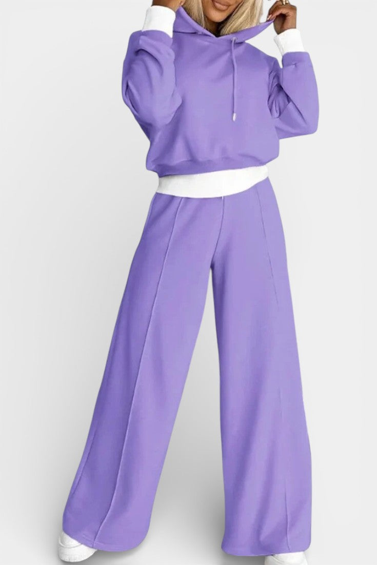 Oversized Hoodie and High Waisted Pants Set - Comfortable Lounge Set