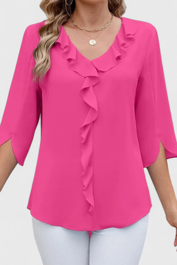 Flared Blouse for Women Lightweight Soft Fabric Elegant Top