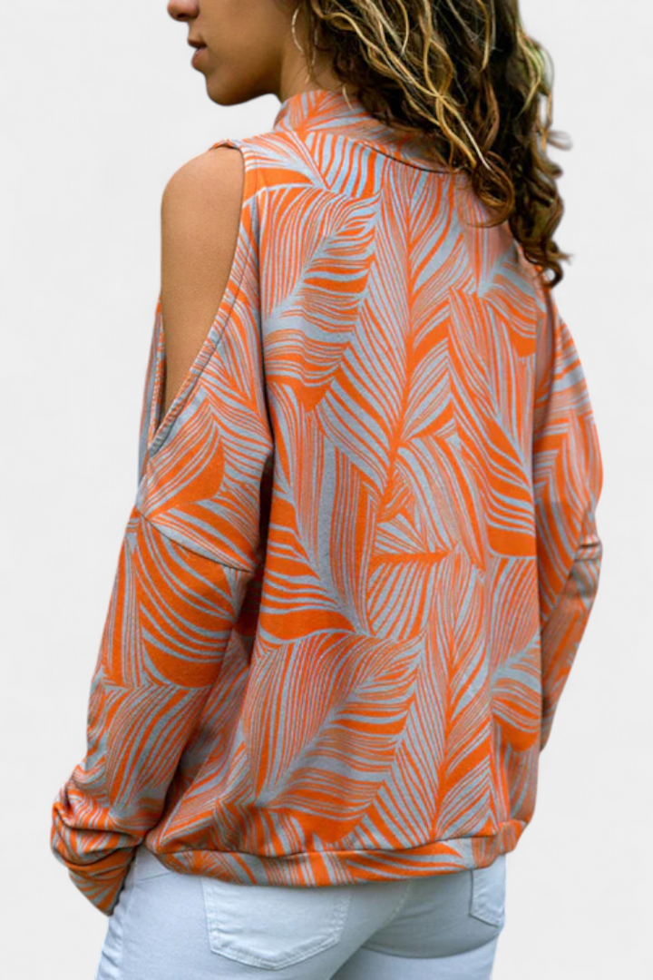 Off Shoulder Top for Women - Long Sleeve Casual Blouse