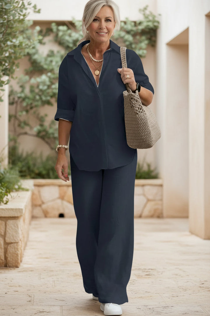 Cotton Blend Two Piece Set | Relaxed Fit Loungewear