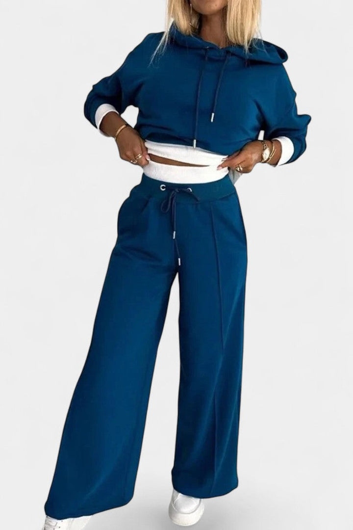 Oversized Hoodie and High Waisted Pants Set - Comfortable Lounge Set