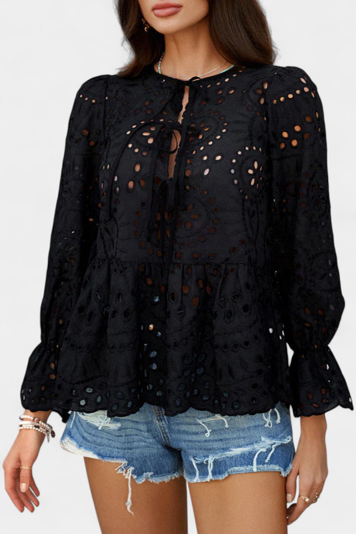 Bohemian Lace Top for Women - Loose Fit Romantic Blouse