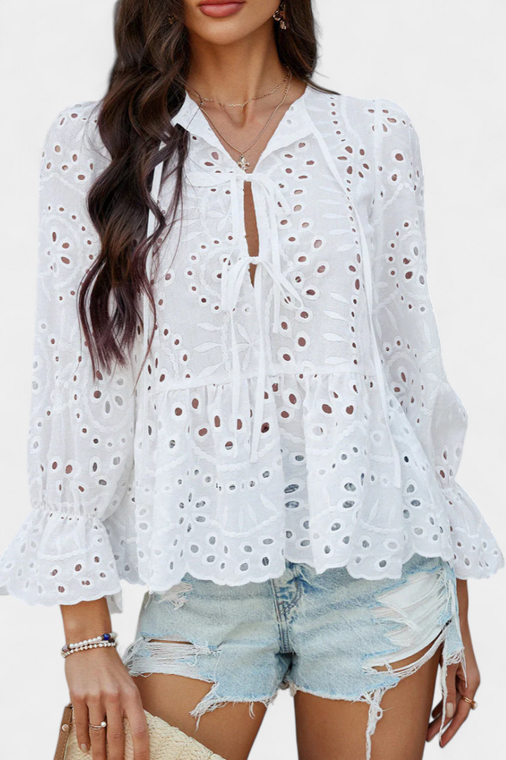 Bohemian Lace Top for Women - Loose Fit Romantic Blouse