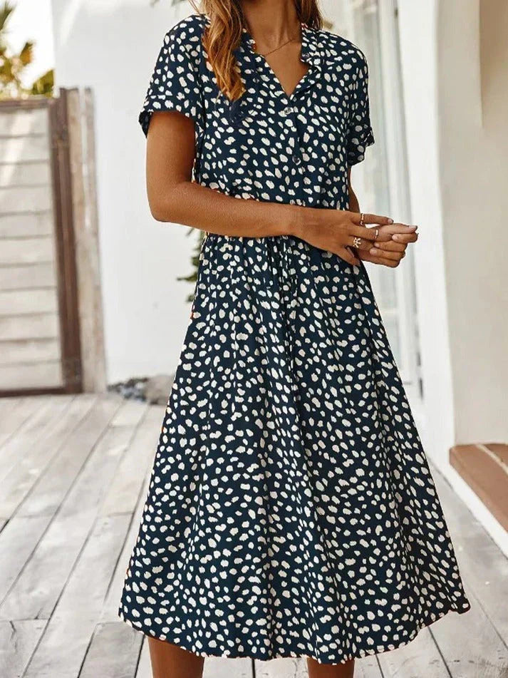 V-Neck Ruffle Dress for Women - Elegant Feminine Style