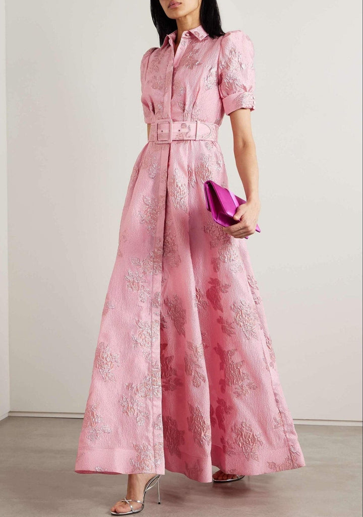 Puff Sleeve Dress | Elegant Short Sleeve Midi for Women