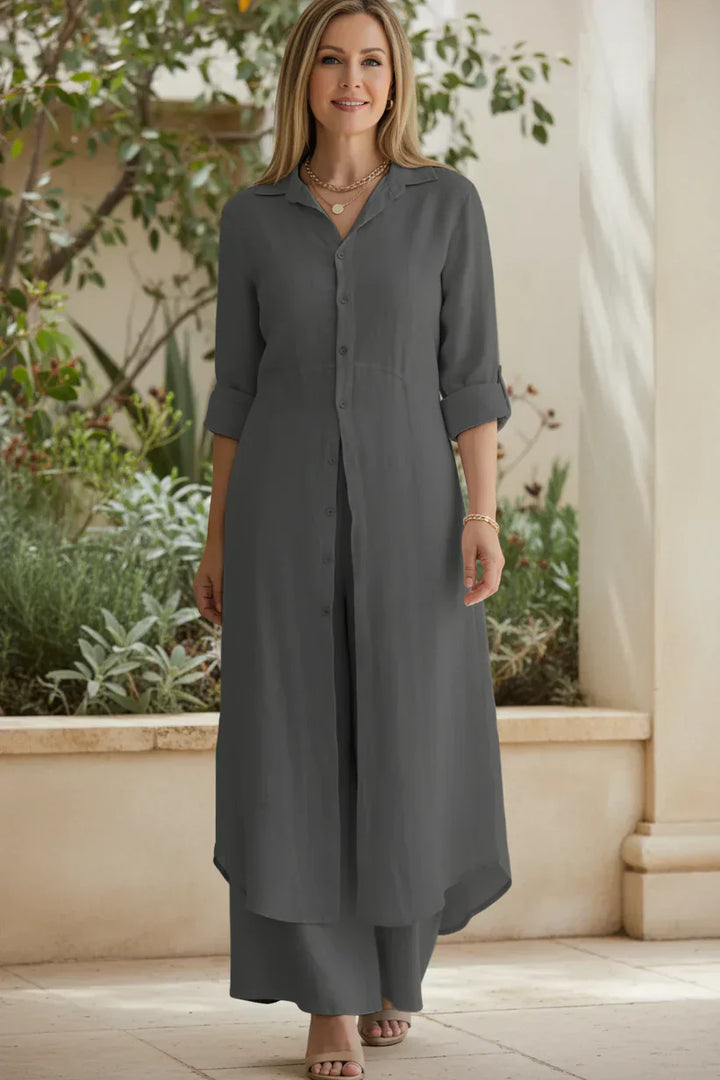 Linen Two Piece Set for Women - Elegant Summer Outfit