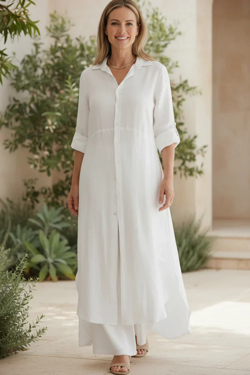 Linen Two Piece Set for Women - Elegant Summer Outfit