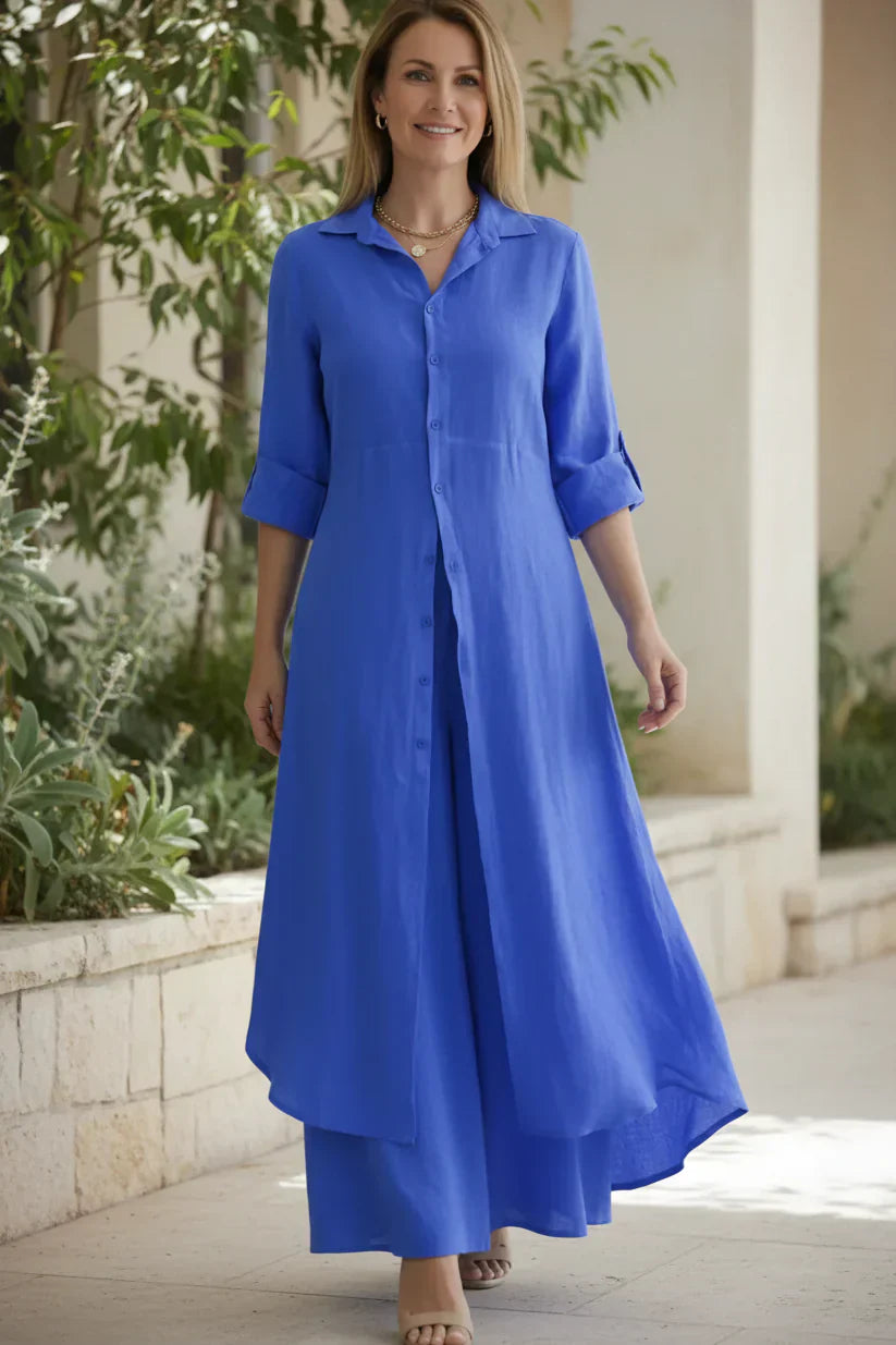 Linen Two Piece Set for Women - Elegant Summer Outfit