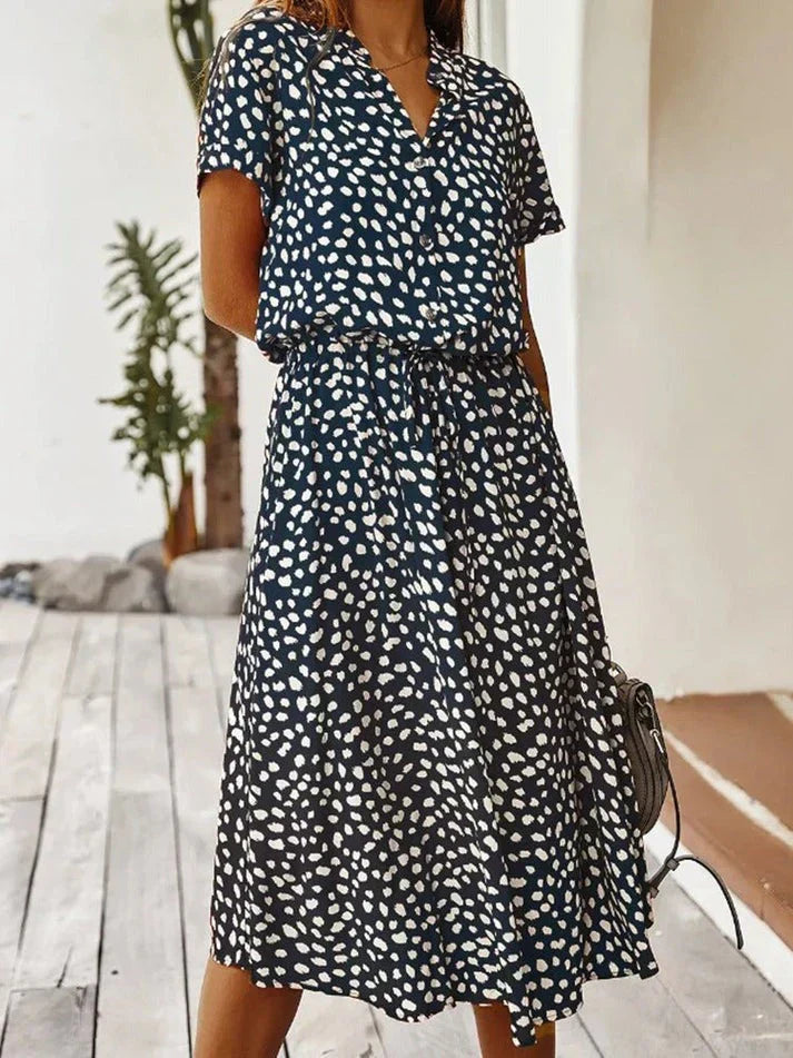V-Neck Ruffle Dress for Women - Elegant Feminine Style