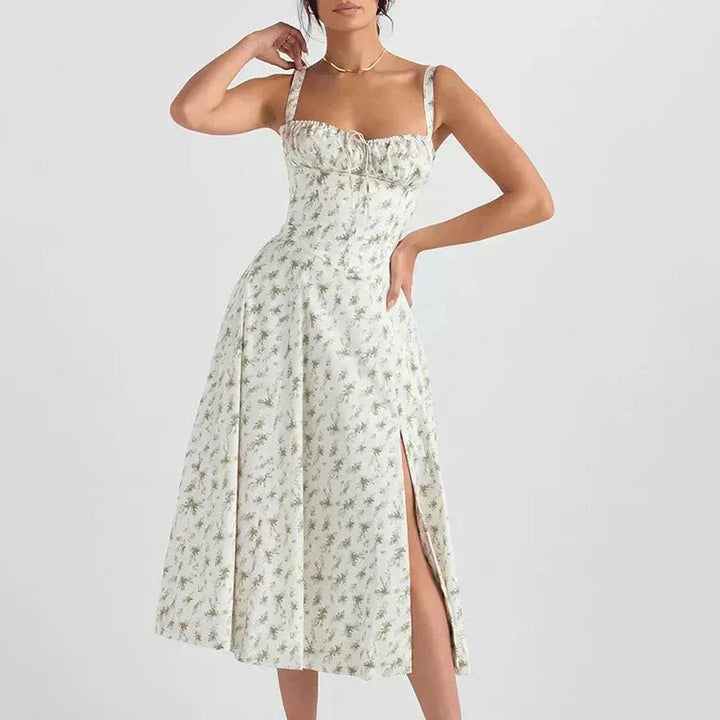 Printed Midi Dress with Colorful Pattern for Spring
