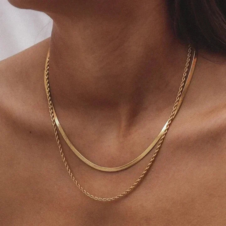 Gold Statement Necklace | Juliana Solvia Layered Chain Jewelry