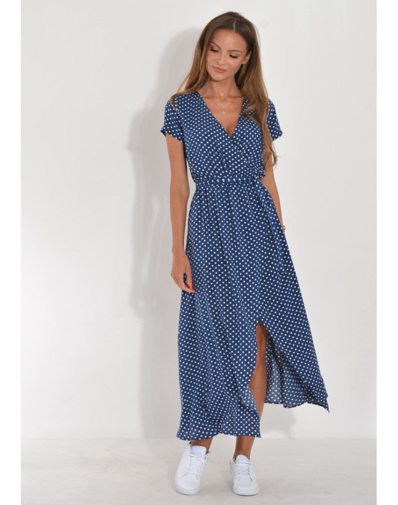 Floral V-Neck Maxi Dress for Women - Elegant Flowing Style