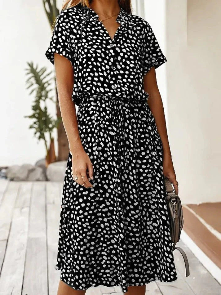 V-Neck Ruffle Dress for Women - Elegant Feminine Style