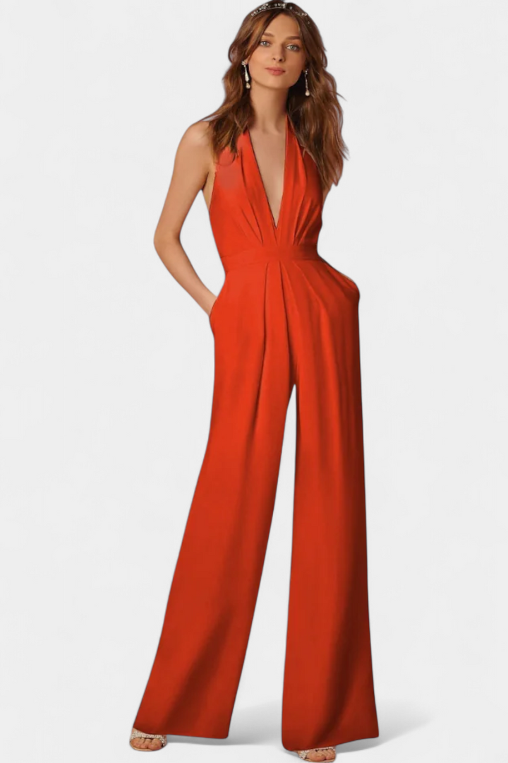 Wide Leg Jumpsuit for Women - Sleek Modern Silhouette