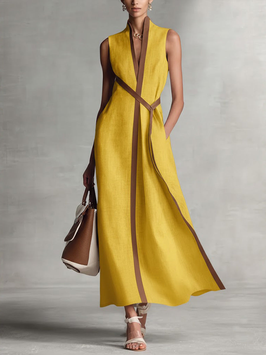 Sleeveless Maxi Dress for Women - Flowing A-Line Silhouette