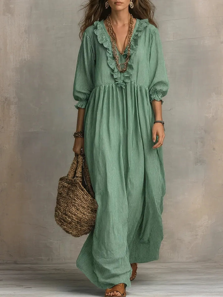 Boho Maxi Dress Long Sleeve Women's Flowing Dress